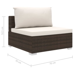 Set mobilier de grădină cu perne, 8 piese, maro, poliratan - Img 9