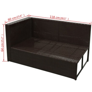 Set mobilier de grădină cu perne, 8 piese, maro, poliratan - Img 10