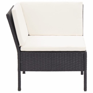 Set mobilier de grădină cu perne, 8 piese, negru, poliratan - Img 5