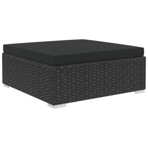 Set mobilier de grădină cu perne, 8 piese, negru, poliratan - Img 8