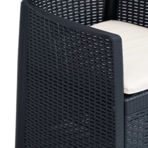 Set mobilier exterior 7 piese antracit plastic aspect ratan - Img 6