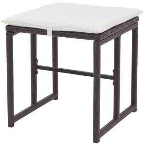 Set mobilier exterior pliabil, 5 piese, maro, oțel, poliratan - Img 6