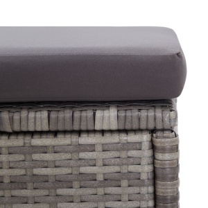 Set mobilier grădină cu perne, 6 piese, gri inchis, poliratan - Img 11