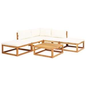 Set mobilier grădină cu perne, 6 piese, lemn masiv acacia