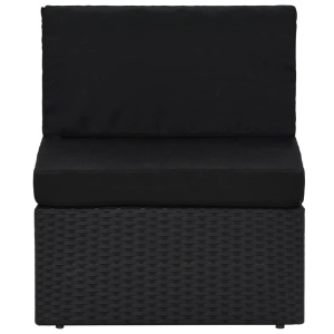 Set mobilier grădină din poliratan, 8 piese, negru - Img 12