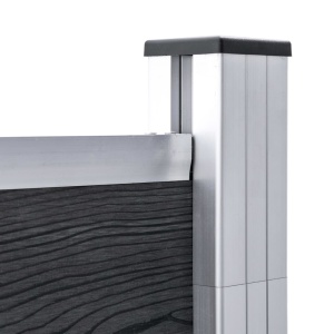 Set panouri gard, 5 pătrate + 1 oblic, gri, 965 x 186 cm, WPC - Img 7