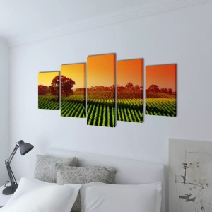 Set tablouri din pânză cu imprimeu câmpuri 100 x 50 cm - Img 2