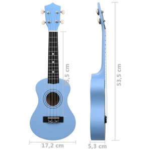 Set ukulele Soprano pentru copii, cu husă, bleu, 21" - Img 10