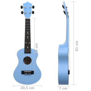 Set ukulele Soprano pentru copii, cu husă, bleu, 23" - Img 10