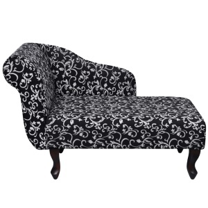 Șezlong, negru și alb, material textil - Img 4