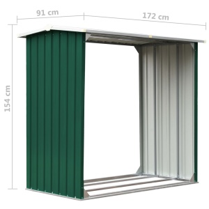 Șopron depozitare lemne, verde, 172x91x154 cm, oțel galvanizat - Img 5