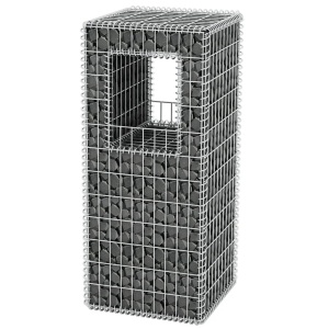 Stâlp coș gabion/jardinieră, oțel, 50 x 50 x 120 cm - Img 4