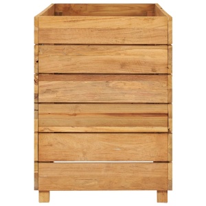 Strat inălțat, 100x40x55 cm, lemn de tec reciclat și oțel - Img 4
