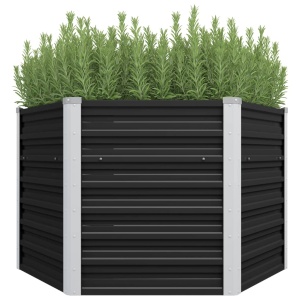 Strat inălțat de grădină antracit 129x129x77 cm oțel galvanizat