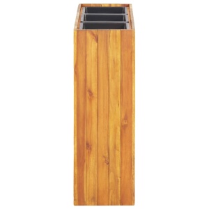 Strat inălțat de grădină cu 3 ghivece, lemn masiv de acacia - Img 5