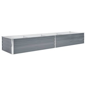 Strat inălțat de grădină, gri, 320 x 80 x 45 cm oțel galvanizat - Img 3