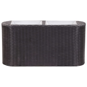 Strat inălțat de grădină negru 80x25x40 cm poliratan - Img 4