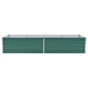 Strat inălțat de grădină, verde, 240x80x45 cm, oțel galvanizat - Img 4