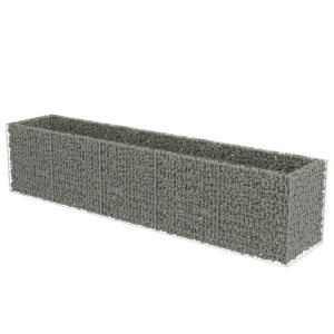 Strat inălțat gabion, 450 x 90 x 100 cm, oțel galvanizat - Img 3