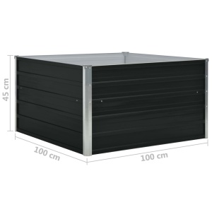 Strat inălțat grădină, antracit, 100x100x45 cm, oțel galvanizat - Img 5