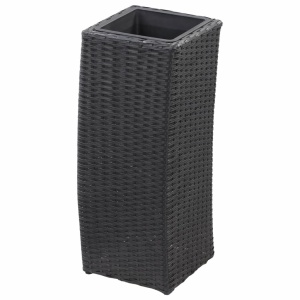 Straturi inălțate de grădină, 3 buc., negru, poliratan - Img 5