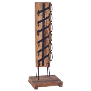 Suport 6 sticle de vin, 35x35x100 cm, lemn masiv de tec