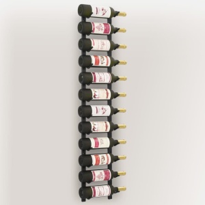 Suport sticle de vin montat pe perete, 12 sticle, negru, fier - Img 4