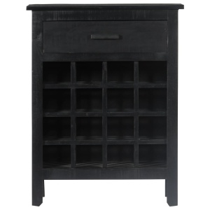 Suport sticle de vin, negru, 56x35x75 cm, lemn masiv de mango - Img 3