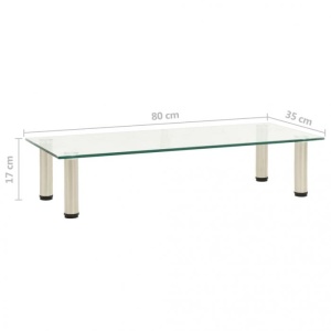 Suport TV, transparent, 80 x 35 x 17 cm, sticlă securizată - Img 5