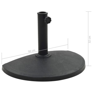 Suport umbrelă de soare, negru, 9 kg, polirășină, semi-rotund - Img 5