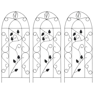 Suporturi plante cățărătoare, 3 buc., negru, 40 x 100 cm, fier