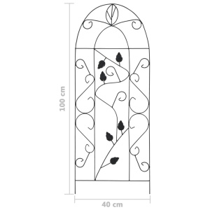 Suporturi plante cățărătoare, 3 buc., negru, 40 x 100 cm, fier - Img 5