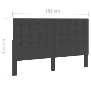 Tăblie capitonată, gri inchis, 180 x 200 cm, material textil - Img 5
