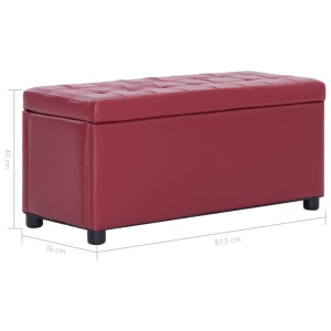 Taburet de depozitare, roșu vin, 87,5 cm, piele ecologică - Img 5