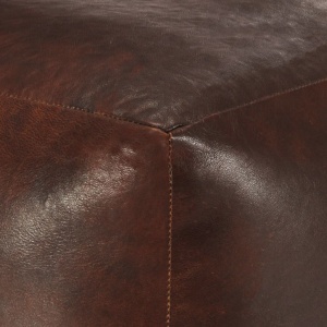 Taburet maro inchis 40x40x40 cm piele naturală de capră - Img 2