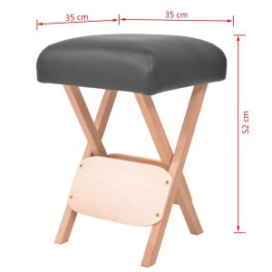 Taburet pliabil de masaj cu șezut gros de 12 cm &amp; 2 perne negru - Img 5