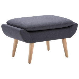 Taburet, tapițerie din material textil, 73x43x42 cm, gri inchis