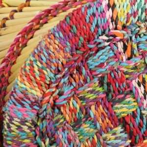 Taburete cu detalii Chindi, 2 buc., multicolor, bambus - Img 2