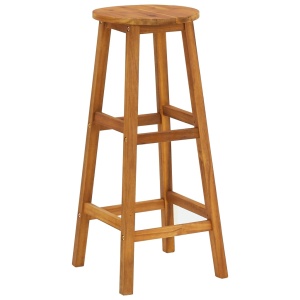 Taburete de bar, 4 buc., lemn masiv de acacia - Img 2