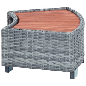 Treaptă pentru spa, gri, 92 x 45 x 25 cm, poliratan - Img 3