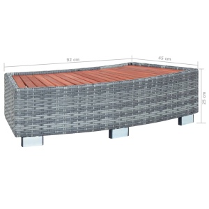 Treaptă pentru spa, gri, 92 x 45 x 25 cm, poliratan - Img 7