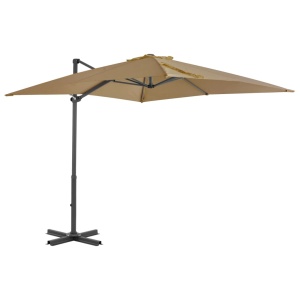 Umbrelă de exterior cu bază portabilă, gri taupe - Img 3