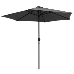 Umbrelă de soare cu LED și stâlp aluminiu, antracit, 270 cm - Img 4