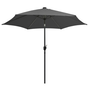 Umbrelă de soare cu LED și stâlp aluminiu, antracit, 300 cm - Img 3