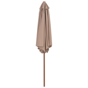 Umbrelă de soare de exterior cu stâlp din lemn, taupe, 270 cm - Img 4