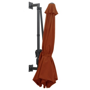 Umbrelă de soare de perete cu stâlp metalic, cărămiziu, 300 cm - Img 8