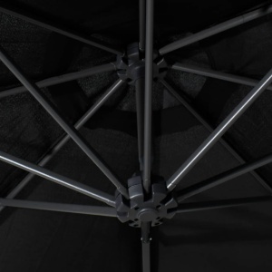 Umbrelă de soare de perete cu stâlp metalic, negru, 300 cm - Img 2