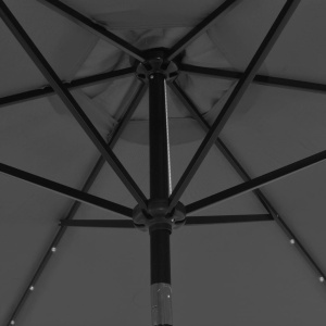 Umbrelă de soare exterior cu LED &amp; stâlp de oțel antracit 300cm - Img 2