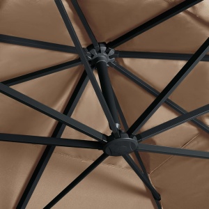 Umbrelă suspendată cu LED și stâlp aluminiu gri taupe 400x300cm - Img 2