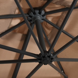 Umbrelă suspendată cu LED, stâlp oțel, gri taupe, 250x250 cm - Img 2